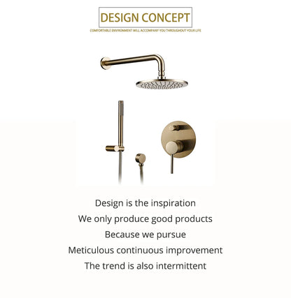 Shower System Wall Mount Bathroom Bath Faucet Brass