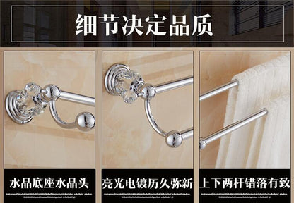 Brass Shower Shelf Toilet Paper Holder Silver Crystal