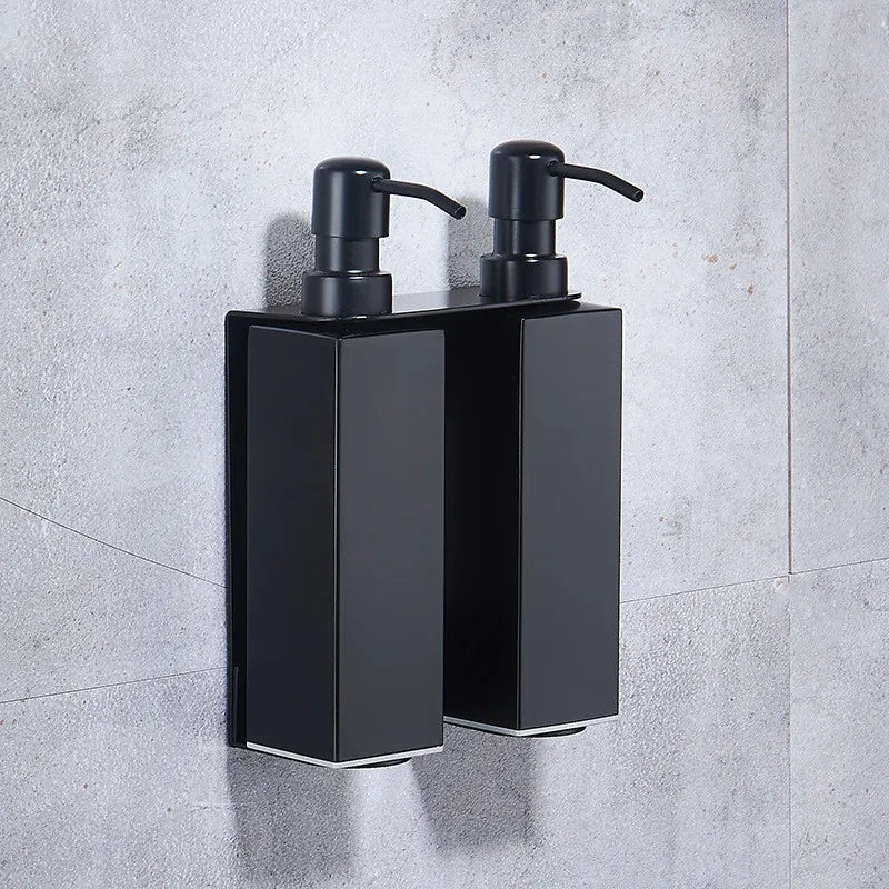 Black Liquid Soap Dispenser Shampoo Hotel Bathroom Wall