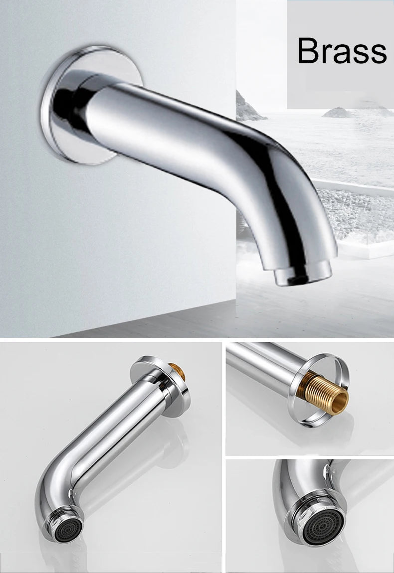 Becola Wall Mounted Faucet Spout Square Round Brass
