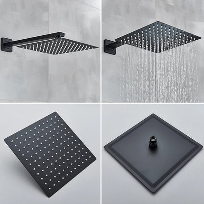 Black Shower Faucets Wall Mounted Rainfall Shower System