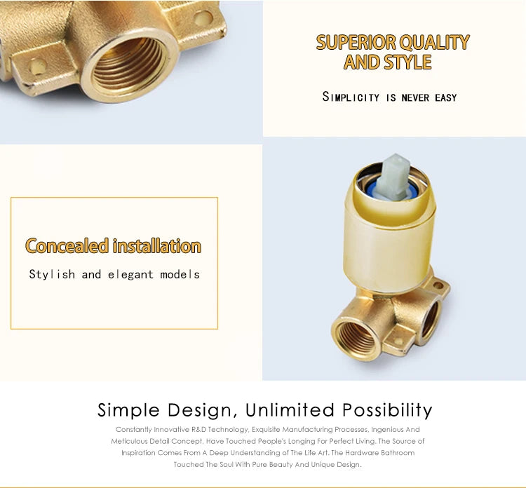 Brass Round Handheld Shower Head Brushed Gold Finish