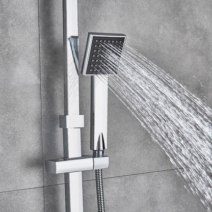 Uythner Bathroom Chrome/Black Shower Faucet Rotate Tub Spout