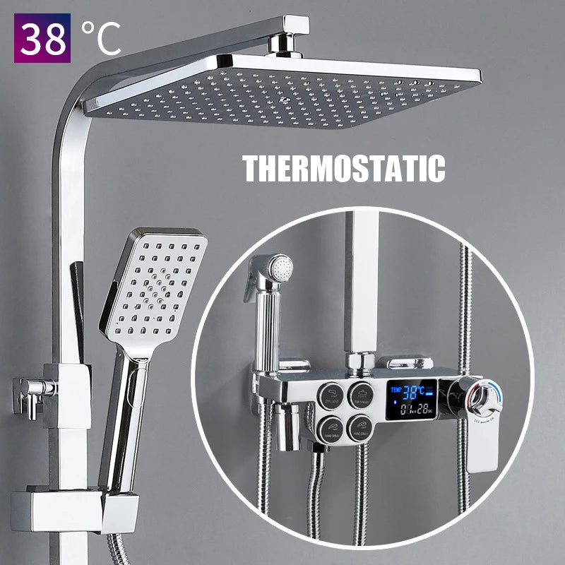 Cold Shower System Bathroom Led Digital Shower Wall