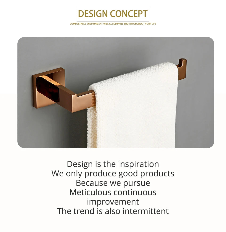 Rose Gold Bathroom Wall Mount Shelf Toilet Bath