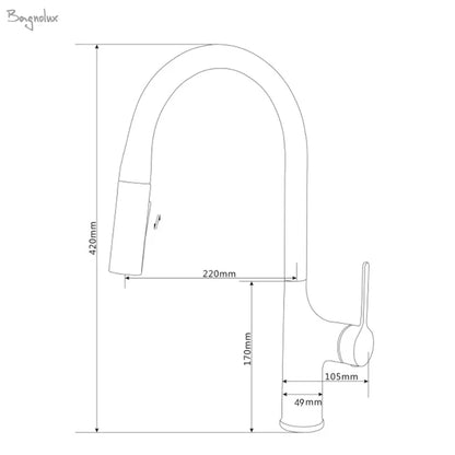 Deck Mounted Faucet Pull Out Mixer Tap Bagnolux