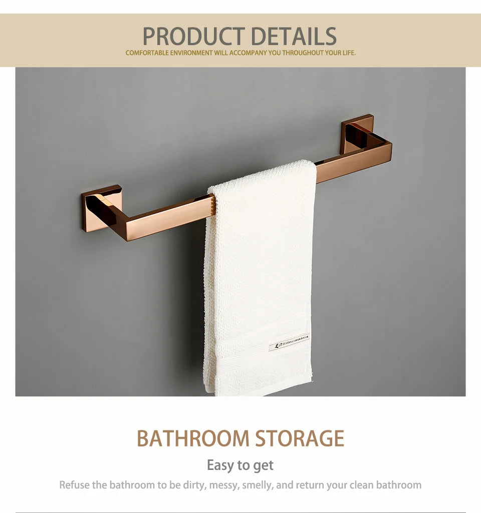 Rose Gold Bathroom Wall Mount Shelf Toilet Bath