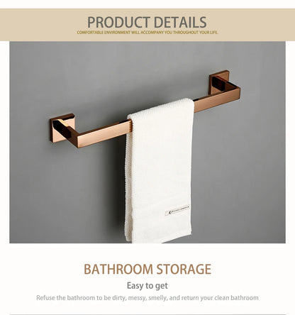 Rose Gold Bathroom Wall Mount Shelf Toilet Bath