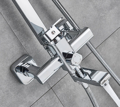 Uythner Bathroom Chrome/Black Shower Faucet Rotate Tub Spout
