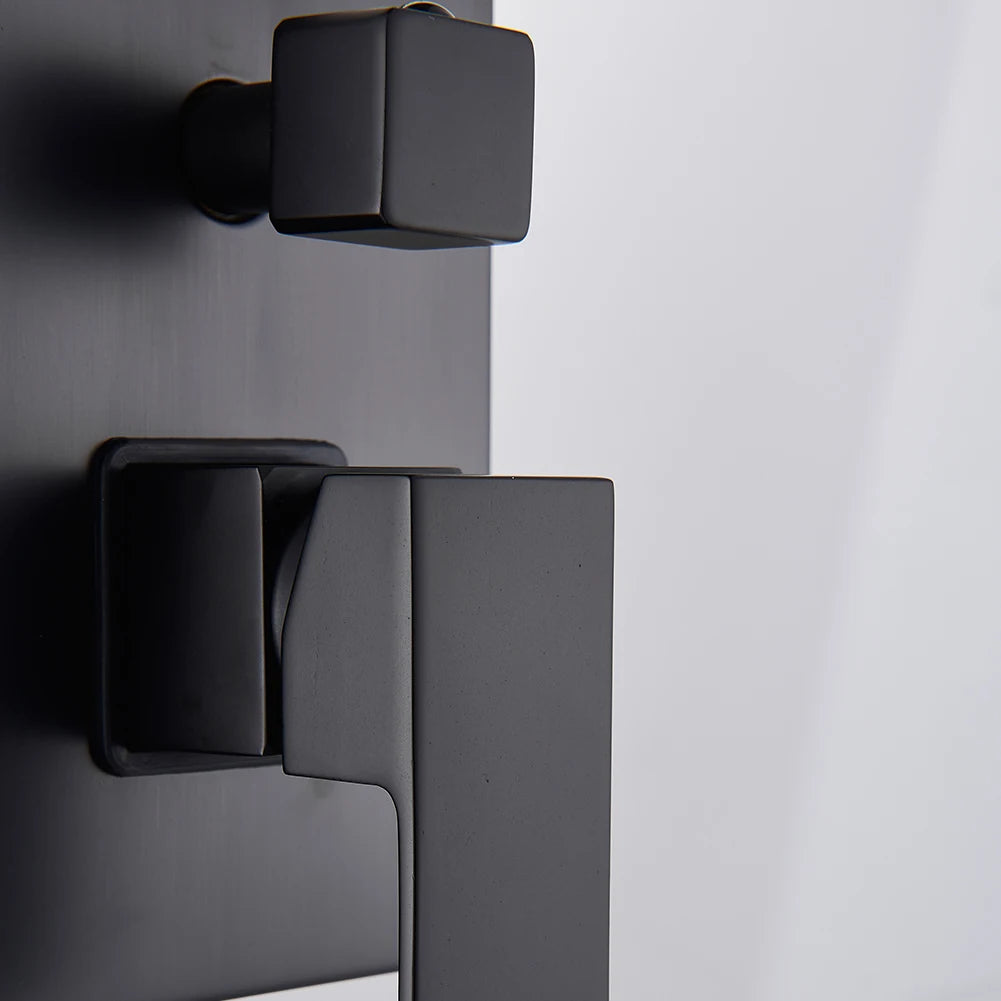 Black Shower Faucets Wall Mounted Rainfall Shower System