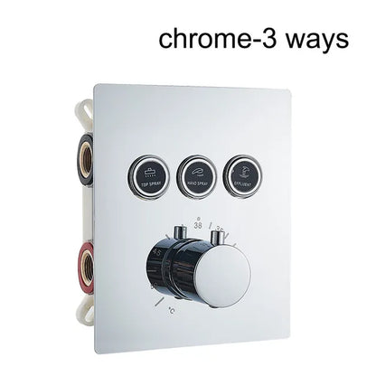 Chrome Thermostatic Shower Mixer Valve Shower Panel 2/3-Way