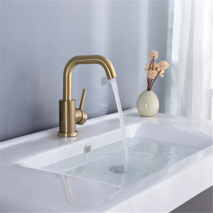 Bathroom Faucet Brushed Gold Bathroom Basin Faucet Cold