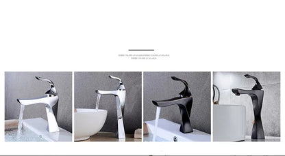 Design Basin Faucet Black Chrome Bathroom Sink Faucet