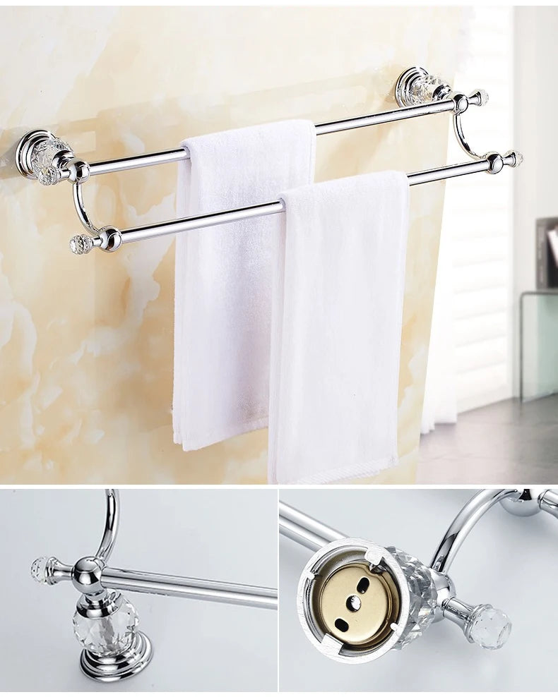 Bathroom Hardware Crystal Bath Towel Shelf Toilet Paper