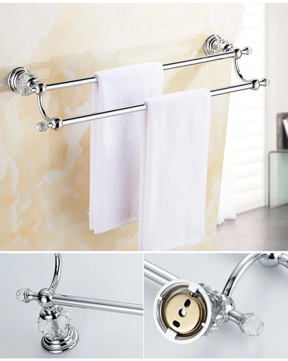 Bathroom Hardware Crystal Bath Towel Shelf Toilet Paper