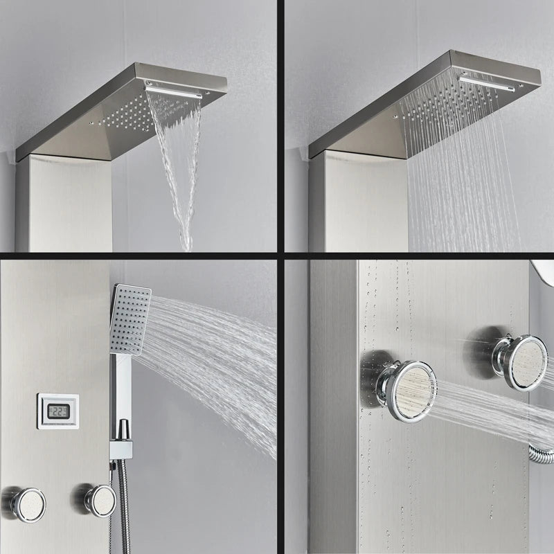 Shinesia Led Shower Panel Waterfall Rain Digital Display