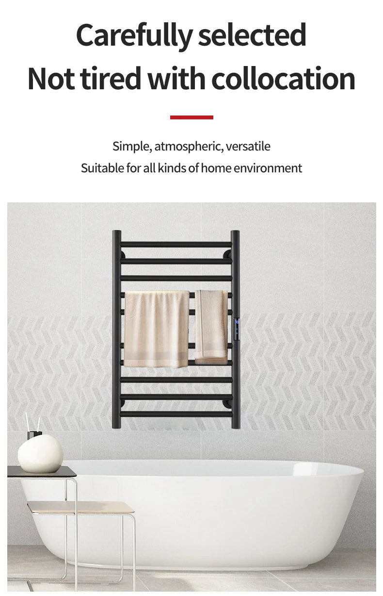 Smart Electric Towel Rack Stainless Steel Heated Towel