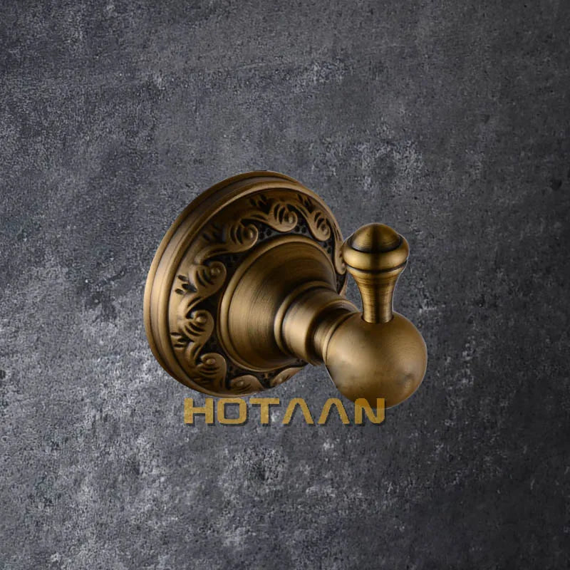 Antique Brass Aluminium Bathroom Robe Hook Paper Holder