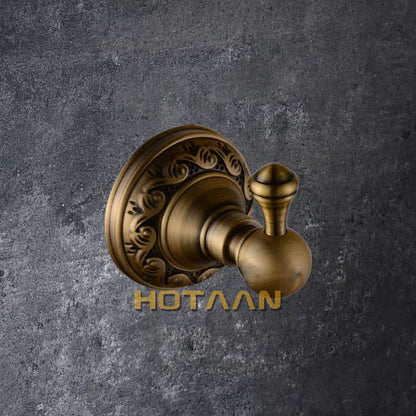 Antique Brass Aluminium Bathroom Robe Hook Paper Holder