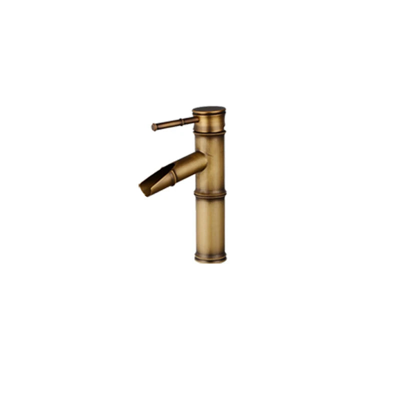 Bathroom Basin Faucet Antique Brass Bamboo Shape Faucet