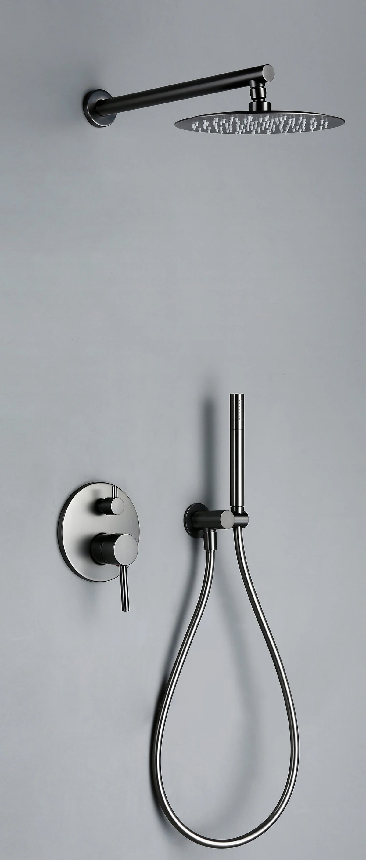 Black Bathroom Shower Faucet Wall Mount Rainfall Shower