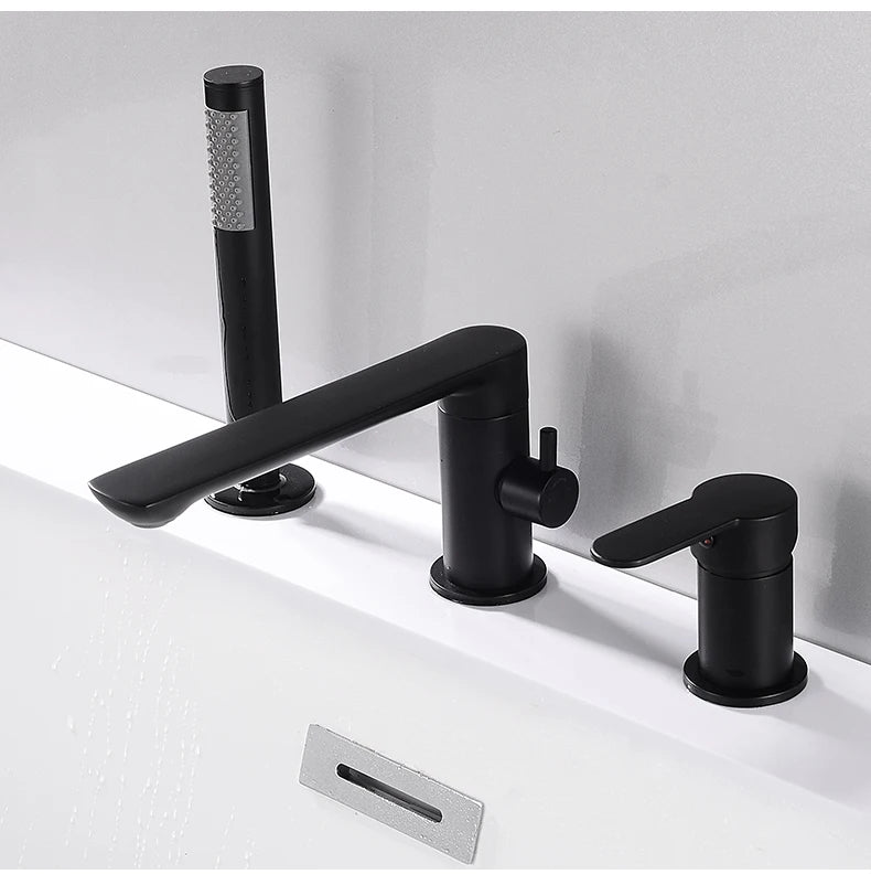 Ellen Bathtub Faucets Holes Black Cold Bath Shower