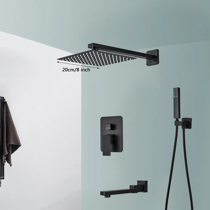 Black Shower Faucets Wall Mounted Rainfall Shower System