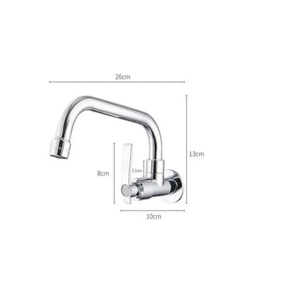 Wall Mount 360 Rotating Swivel Basin Sink Faucet
