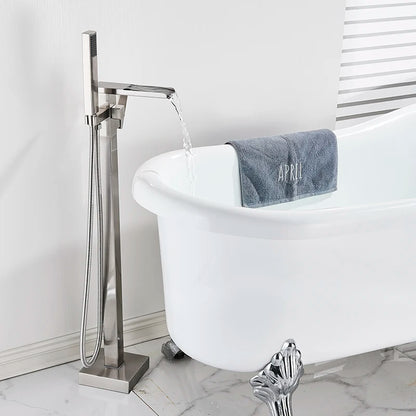 Shbshaimy Golden Floor Bathroom Bathtub Faucet Handshower Cold