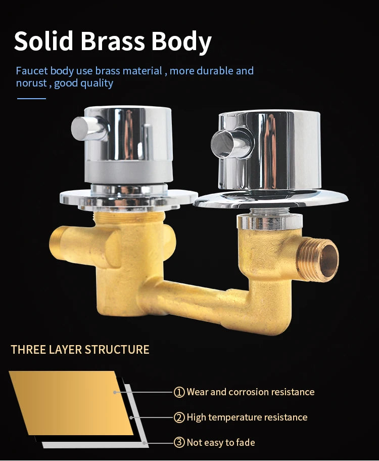 Brass Thermostatic Shower Faucet Way Output Shower Room
