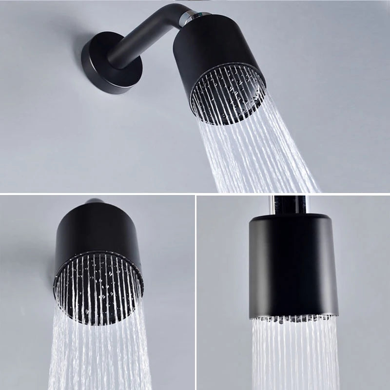 Brushed Gold Bathroom Shower Rainfall Shower Head Handle