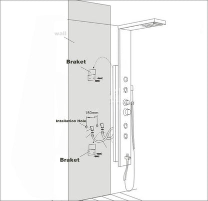 Led Light Shower Panel Faucet Waterfall Rain Shower