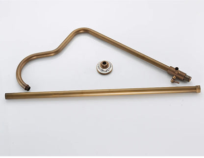 Antique Rain Shower Faucets Hand Brass Wall Mounted