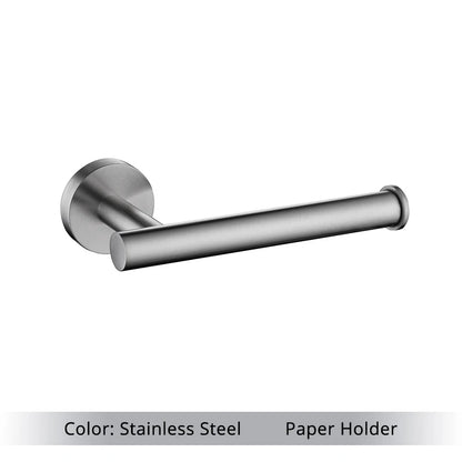 Bathroom Hardware Kit Brushed Stainless Steel Round Wall