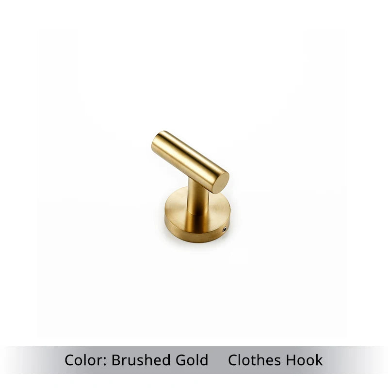 Bathroom Hardware Kit Brushed Stainless Steel Round Wall