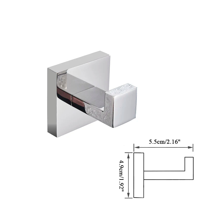 Bathroom Hardware Chrome Robe Hook Towel Rail Bar