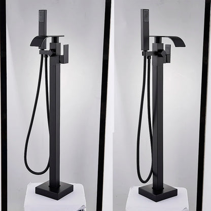 Shbshaimy Golden Floor Bathroom Bathtub Faucet Handshower Cold