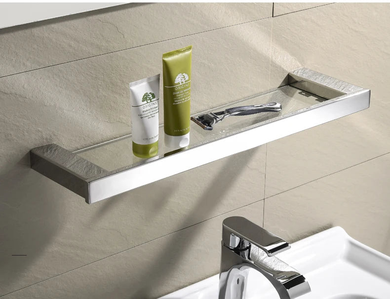 Stainless Steel Bathroom Wall Shelf Towel Bar Rack