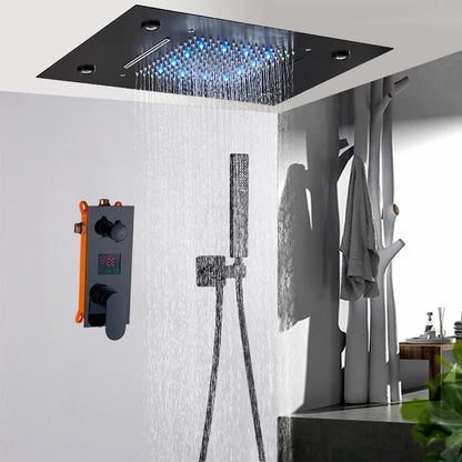 Ceiling Led Rainfal Shower Head Smart Remote Control