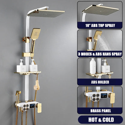 Cold Shower System Bathroom Led Digital Shower Wall