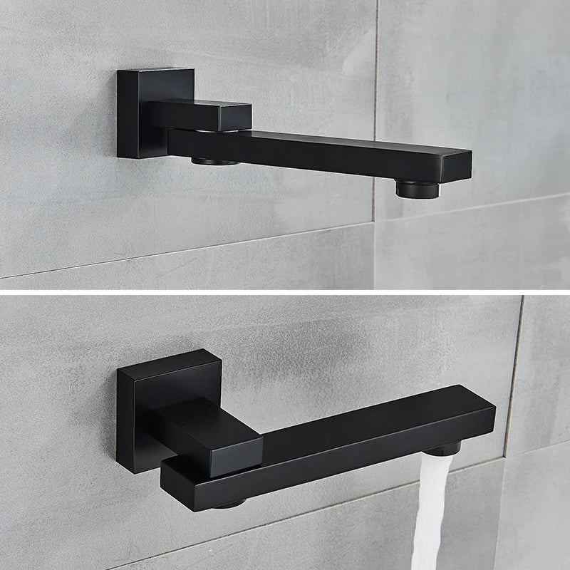 Rozin Matte Black Thermostatic Shower Faucet Concealed Install