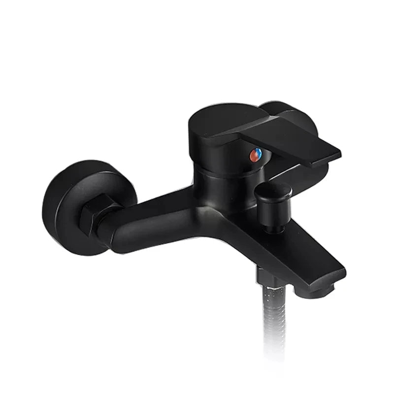 Matte Black Shower Faucet Wall Mount Bathroom Shower