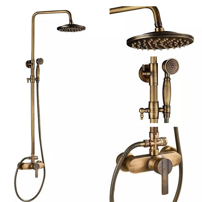 Antique Brass Style Shower Faucet Handle Handheld Shower