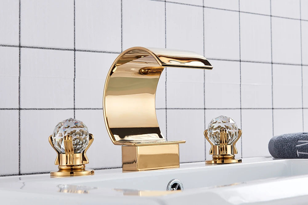 Wanmivezlo Waterfall Bathroom Basin Faucet Deck Mounted Cold