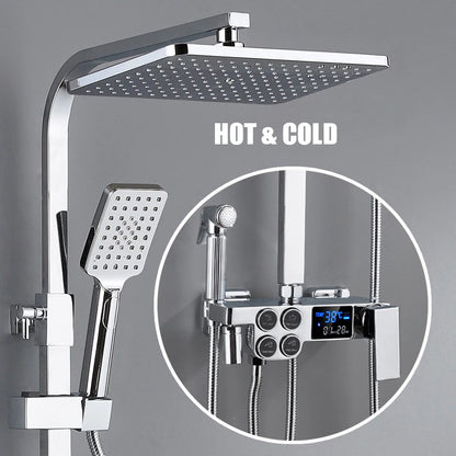 Cold Shower System Bathroom Led Digital Shower Wall