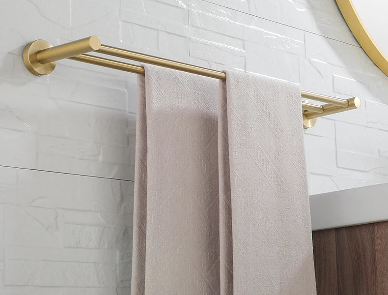 Vibrant Moderne Brushed Gold Towel Racks Fashion Gold