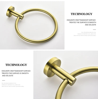 Bathroom Hardware Brushed Gold Toilet Brush Holder Robe