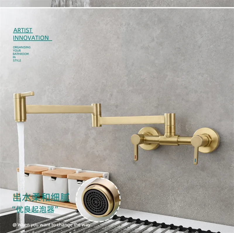 Pot Filler Tap Wall Mounted Foldable Faucet Cold