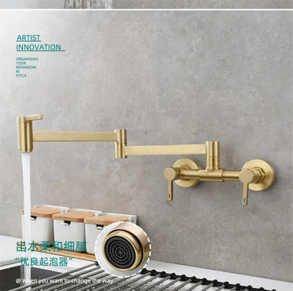 Pot Filler Tap Wall Mounted Foldable Faucet Cold