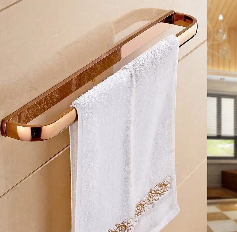 Rose Gold Double Towel Bars Bathroom Towel Ring